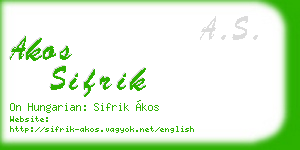 akos sifrik business card