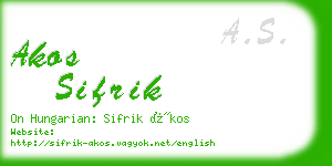 akos sifrik business card